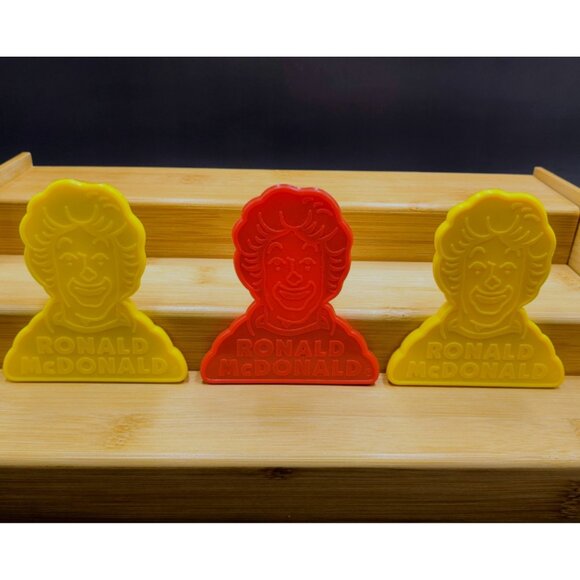Lot of 3 Ronald McDonald Clown Cookie Cutter Hallmark Vintage 1980 Yellow Red - Picture 2 of 5
